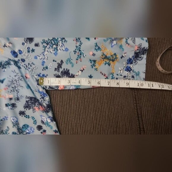 Coastal Grandmother Blouse Floral Print Rayon Tunic Top XL - Picture 8 of 10